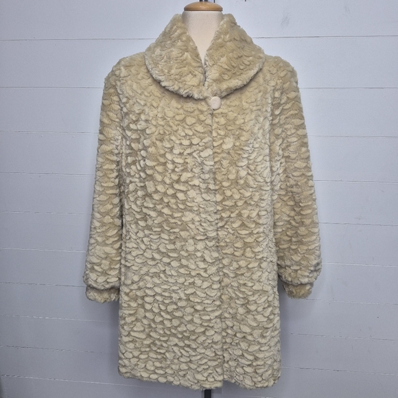 Brooks Brothers Cotton Faux Fur Coat Size L - Picture 3 of 16